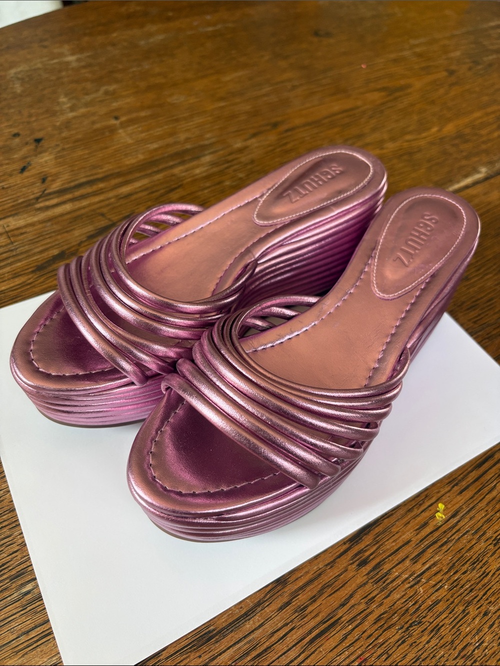 Schultz Valley Metallic Wedge sandal size 7 - Picture 1 of 7